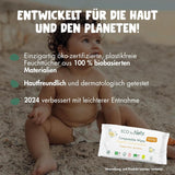 Salviette per neonati Naty | 100% privo di erbe e profumi per pelli sensibili | Salviette compostabili senza plastica e certificate con acqua purificata al 98% | 672 salviette (12 confezioni)