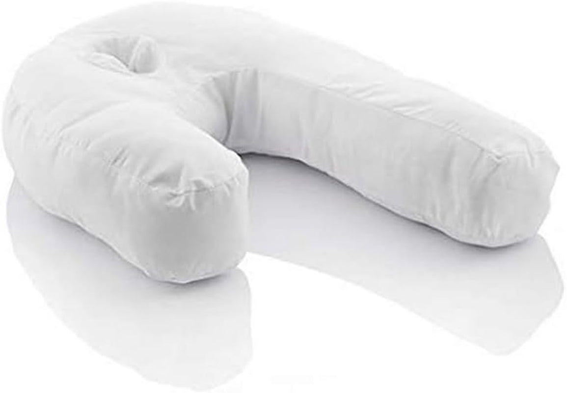 Cuscino ergonomico a forma di U Innovagoods per chi dorme sul fianco, ideale per la gravidanza, favorisce la respirazione calma, riduce il russare, cotone e poliestere, bianco, 39 x 57 x 14 cm Cuscini ortopedici cervicali Naty Shop Default Title