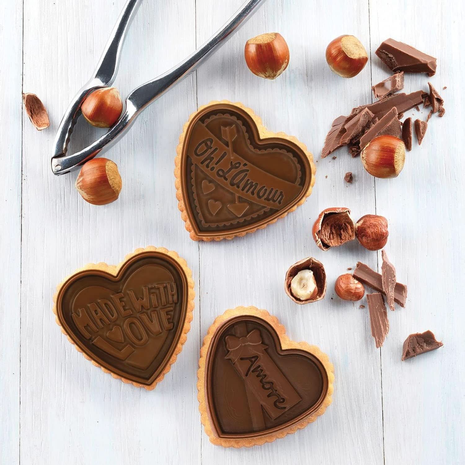 Silikomart 22.166.77.0165 CKC06, Set forme cioccolato e tagliacucina Naty Shop