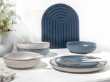 CreaTable, 21016, serie Modern Scandic Blue-Grey, set di stoviglie da 16 pezzi, servizio combinato in porcellana, lavabile in lavastoviglie e adatto al microonde, produzione di qualità