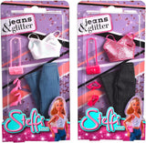 Simba Steffi Love Jeans e glitter abbinati in 2 modi UNO Articolo incluso Top glitterato con jeans e accessori moda per bambole da 29 cm Bambola non inclusa dai 3 anni in su