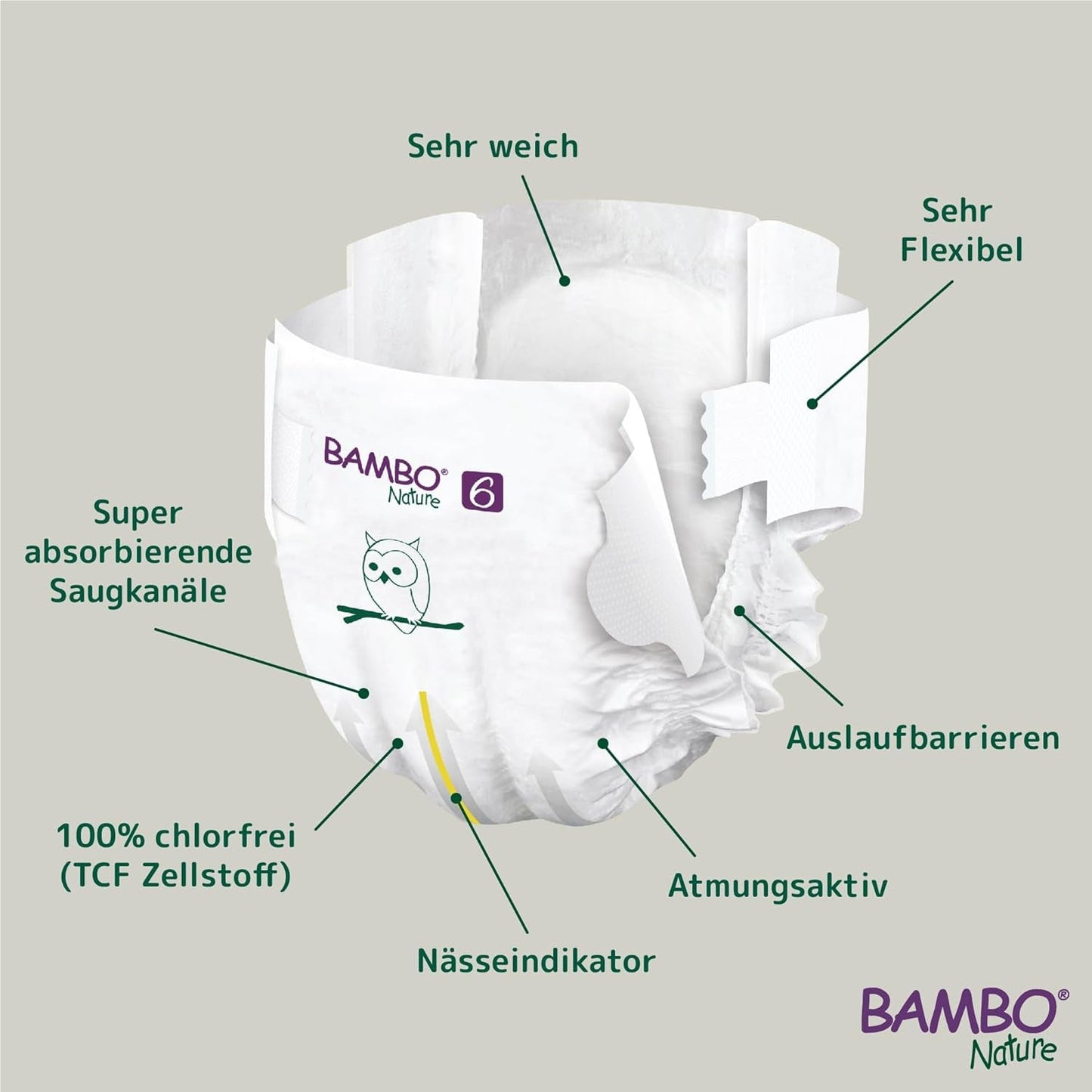 Pannolini ecologici Bambo Nature Premium, taglia 6, 1,63 kg