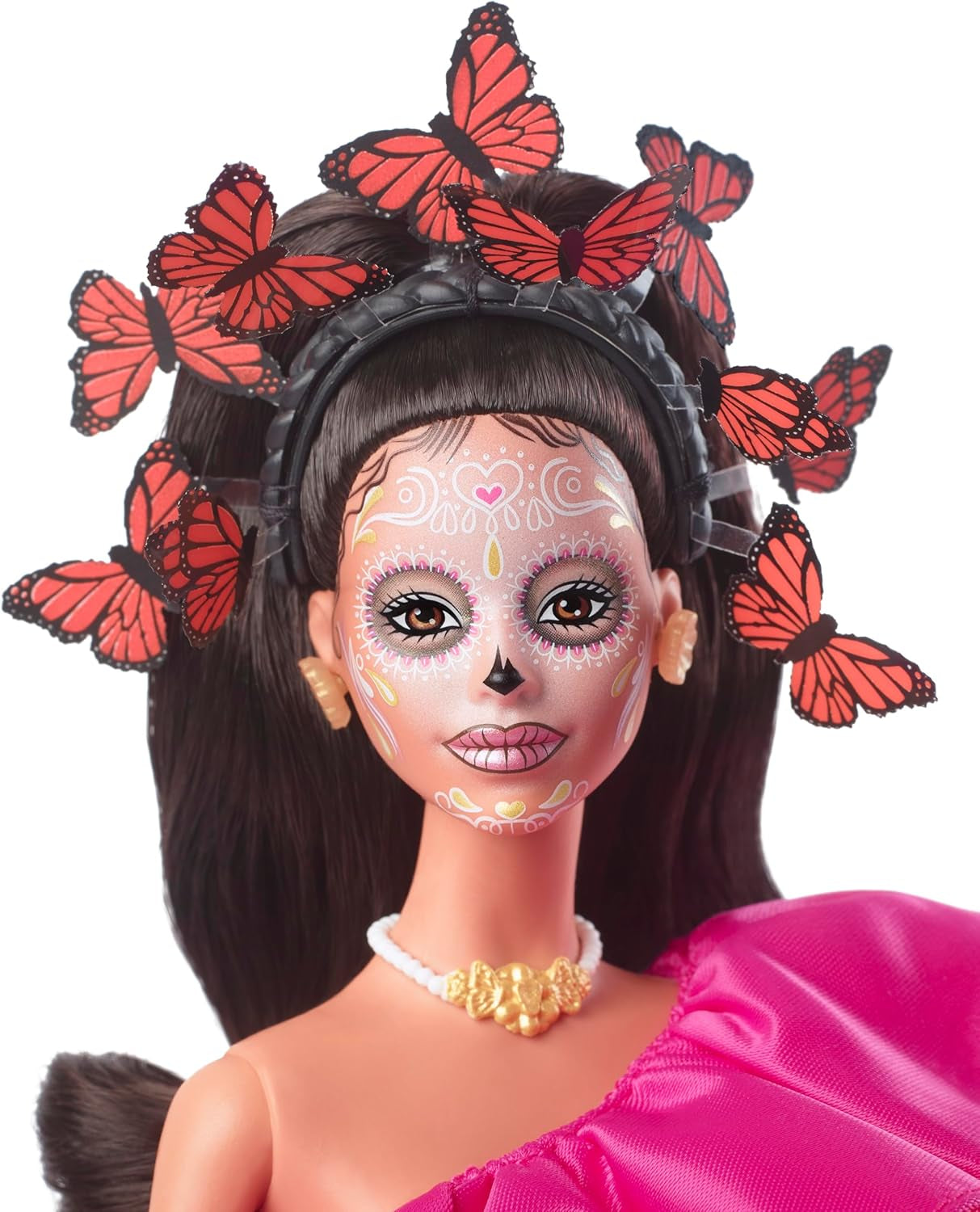 Barbie il Giorno dei Morti - Edizione limitata con abito tradizionale e gioielli, include supporto e certificato da collezione, per collezionisti e fan dai 6 anni in su, HJX14