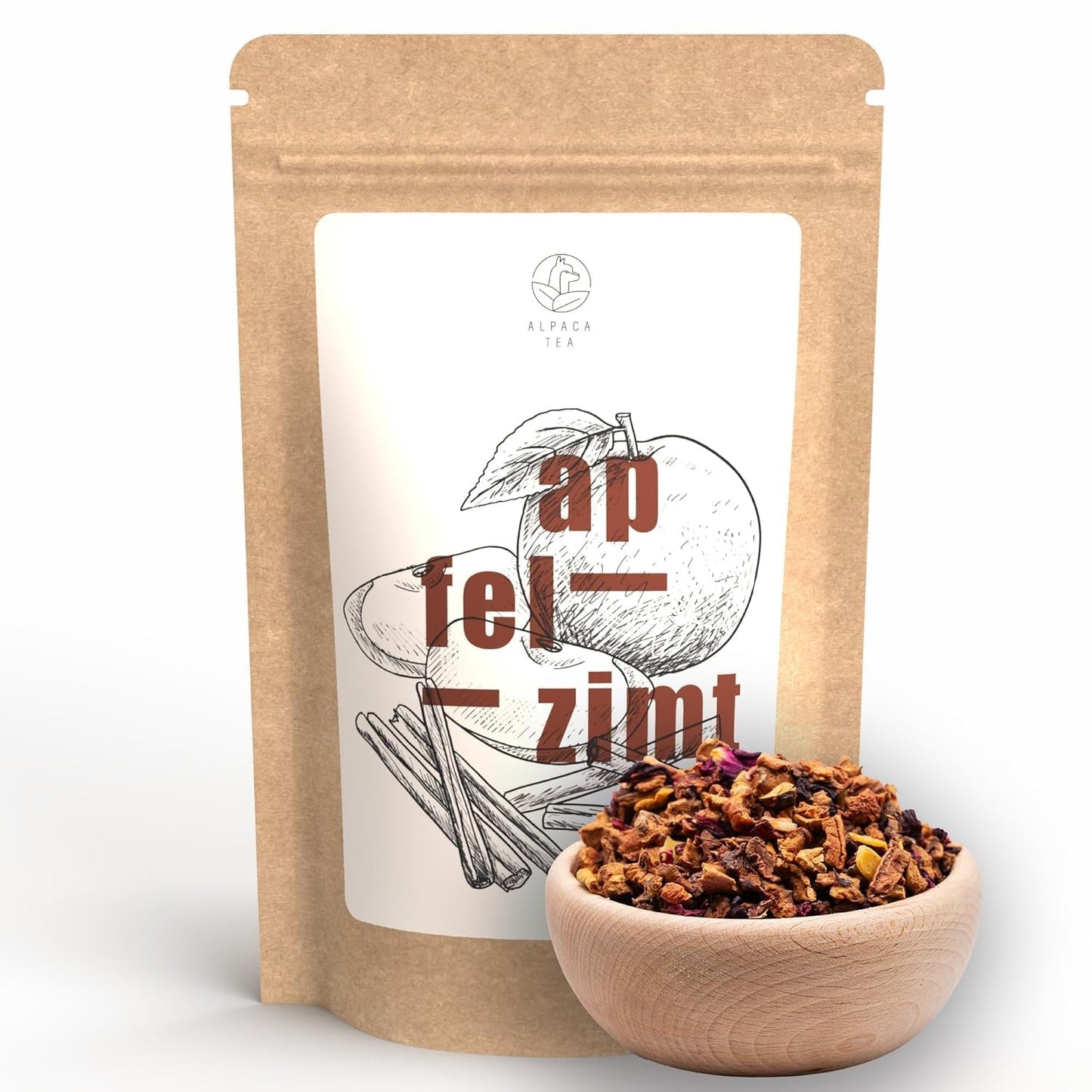 Tè all'alpaca | Mela e cannella | Miscela di tè alla frutta | Alla rinfusa | Richiudibile (100g)