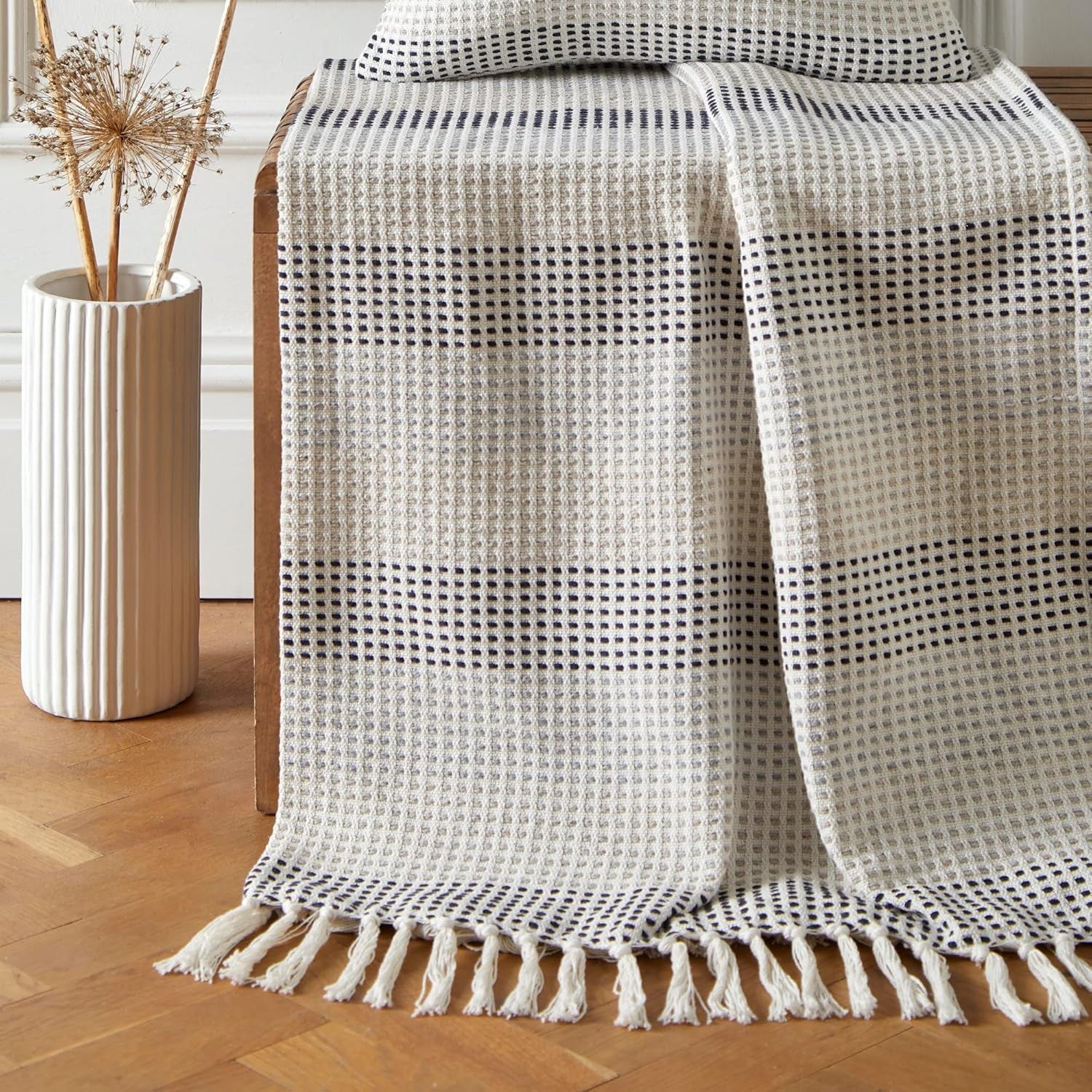 Copriletto Loft Reva, 100% cotone riciclato, 130 X 180 cm, Letti e coperte Paprika Appletree Navy 130Cm X 180Cm