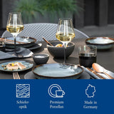 Villeroy & Boch Manufacture Rock Set Starter, 6 Pezzi, Nero, Lavabile in Lavastoviglie, Adatto al Microonde, Set Piatti Nero Opaco, Stoviglie, Posate, Porcellana Premium