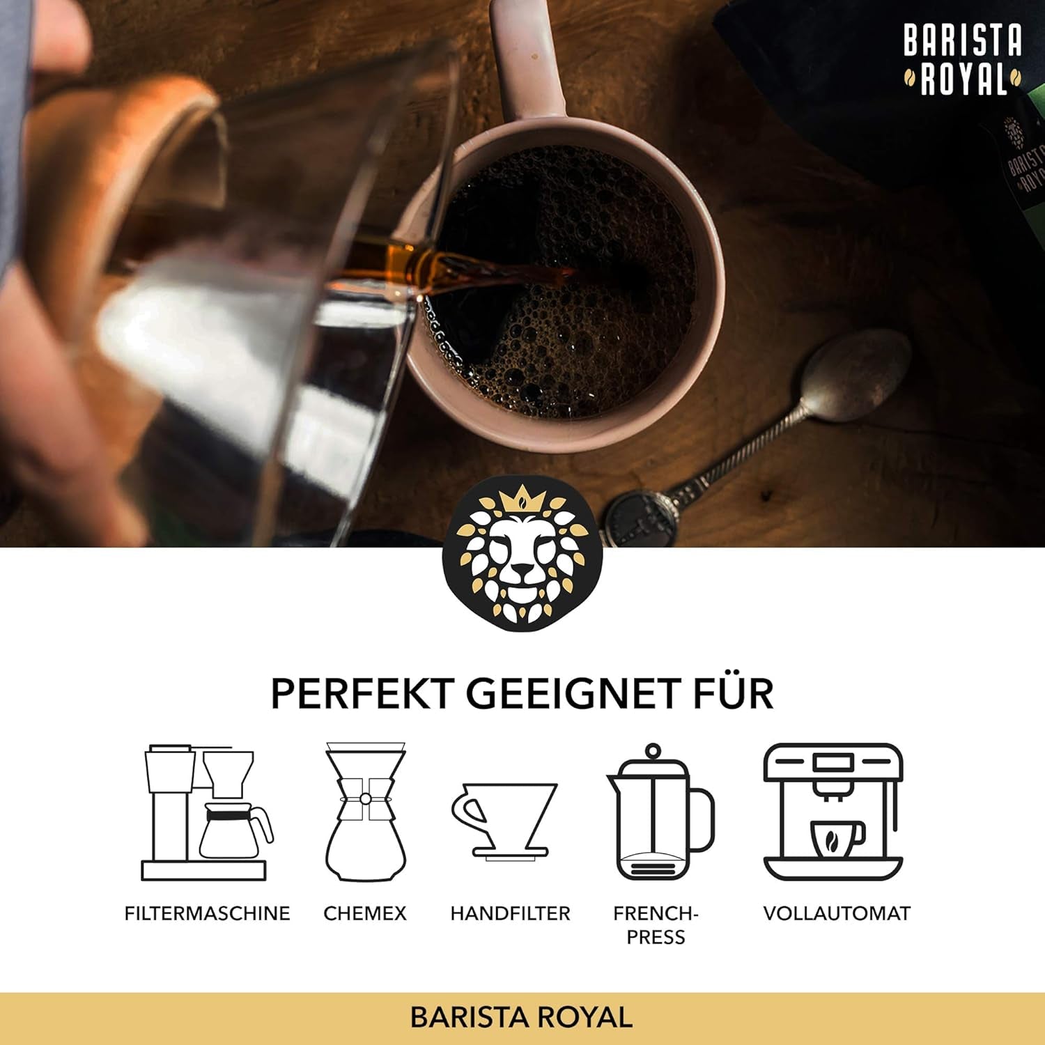 BARISTA ROYAL Bio Kaffeebohnen 1kg "Selezione Speciale" | Frische Kaffeebohnen direkt gehandelt | 70% Arabica, 30% Robusta Kaffee ganze Bohnen | Ideale per macchine completamente automatiche e filtranti