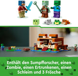 LEGO Minecraft La casa della rana, casa giocattolo con personaggi tra cui zombie, melma e uomo che sta annegando, più accessori come barca giocattolo e banco da lavoro, regalo per ragazzi e ragazze a partire da 8 anni 21256 Set da costruzione Besuche den LEGO-Store