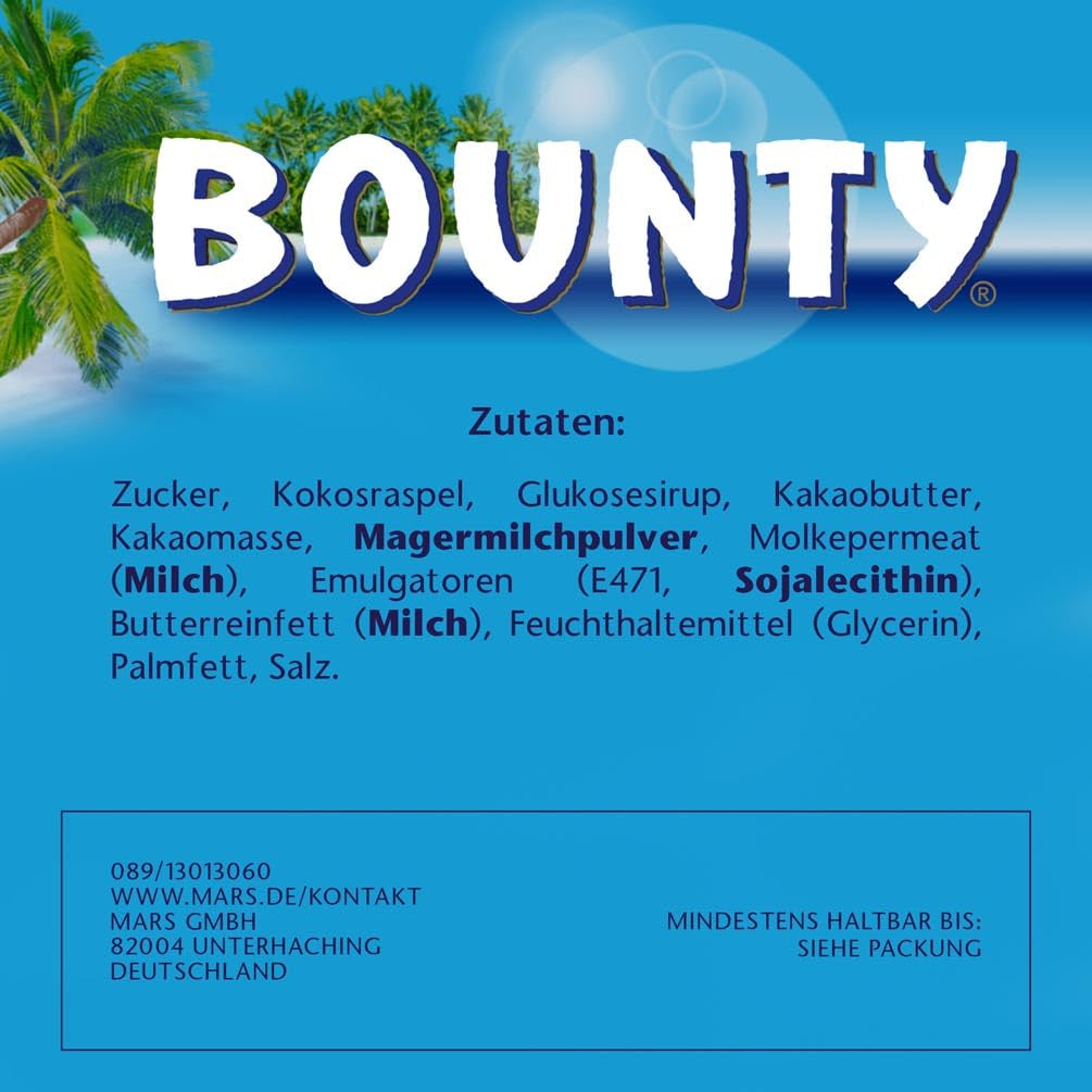 Barrette di cioccolato Bounty Gusto cioccolato al cocco 24 barrette in una confezione (24 x 57 g)