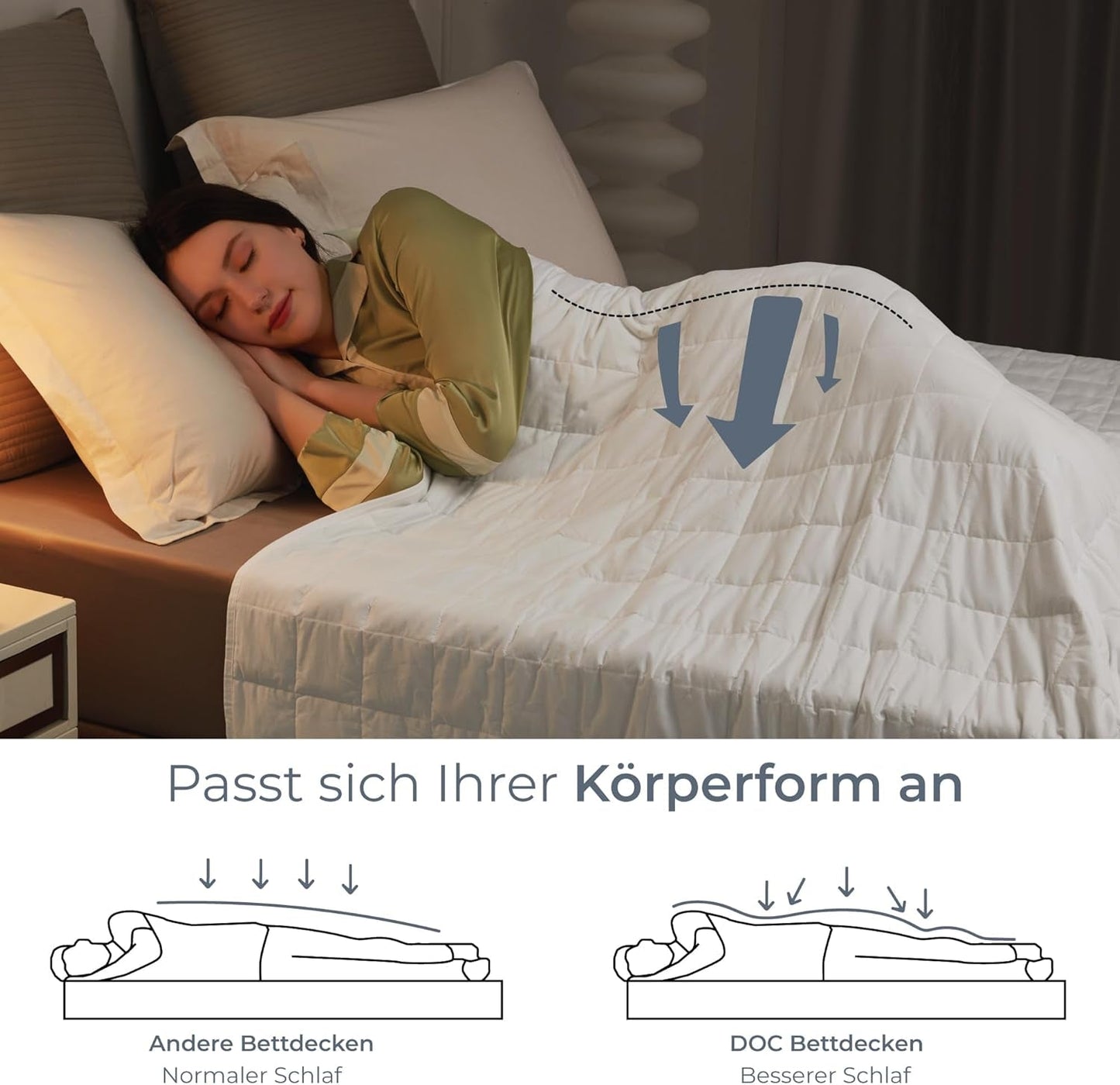 Coperta ponderata Gradi di comfort 135X200Cm 7Kg, coperta terapeutica antistress in cotone 100%, coperta pesante Coperta ponderata per adulti Può migliorare il sonno e ridurre lo stress Gradi di comfort Letti e coperte