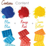 Vernice in polvere solubile in olio da cucina di scarto 4012, rosso, blu e giallo, peso 15 g, 3 pezzi, colorato