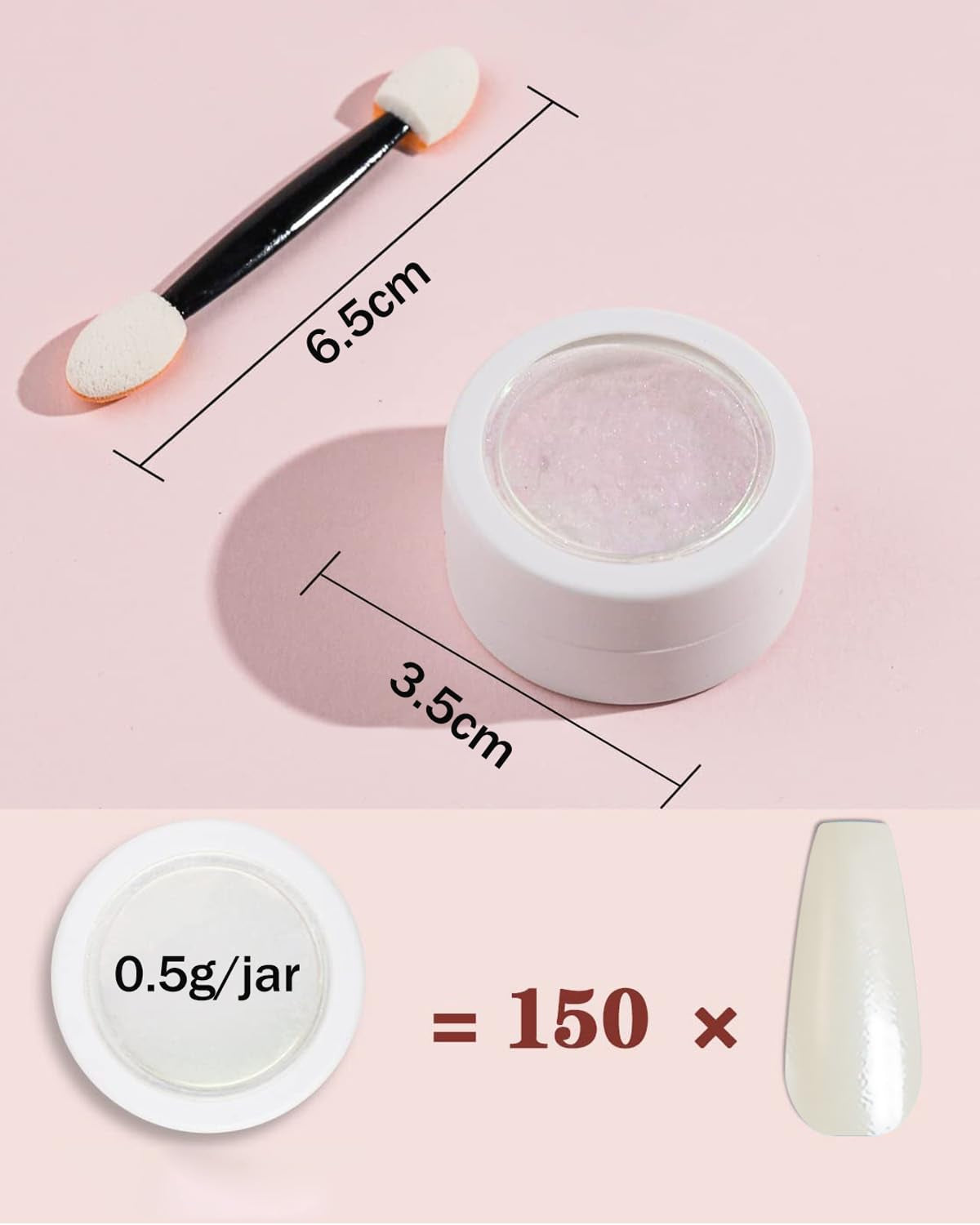 Wahrshei 6 Polvere per unghie cromata, Polvere cromata Nägel mit Spiegeleffekt, Puder laser cromato, Polvere effetto perla per unghie a ciambella smaltata