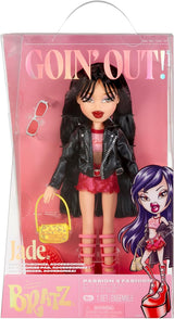 Bratz esce! - Jade - 1 bambola da collezione con accessori, vestito, borsa, occhiali da sole e spazzola - Giocattolo per bambini - Dai 6 anni in su, Rosso
