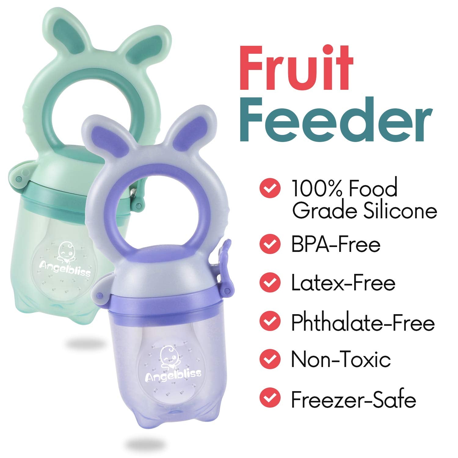 Tétine Pour Bébé/Tétine à Fruit/Tetine Grignoteuse Bebe/Tétine D'alimentation Pour Bébé - Giocattolo per la dentizione Pour Bébé, senza BPA (confezione da 2)
