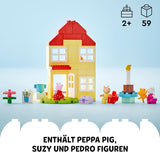 LEGO DUPLO La casa del compleanno di Peppa: giocattolo creativo a 3 personaggi, costruisci e ricostruisci la casa giocattolo per bambini di 2 anni, ragazzi e ragazze, promuove la destrezza 10433 Set da costruzione Besuche den LEGO-Store