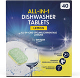 Pastiglie per lavastoviglie All-In-One, limone, 40 pastiglie Detersivi Cucina Naty Shop