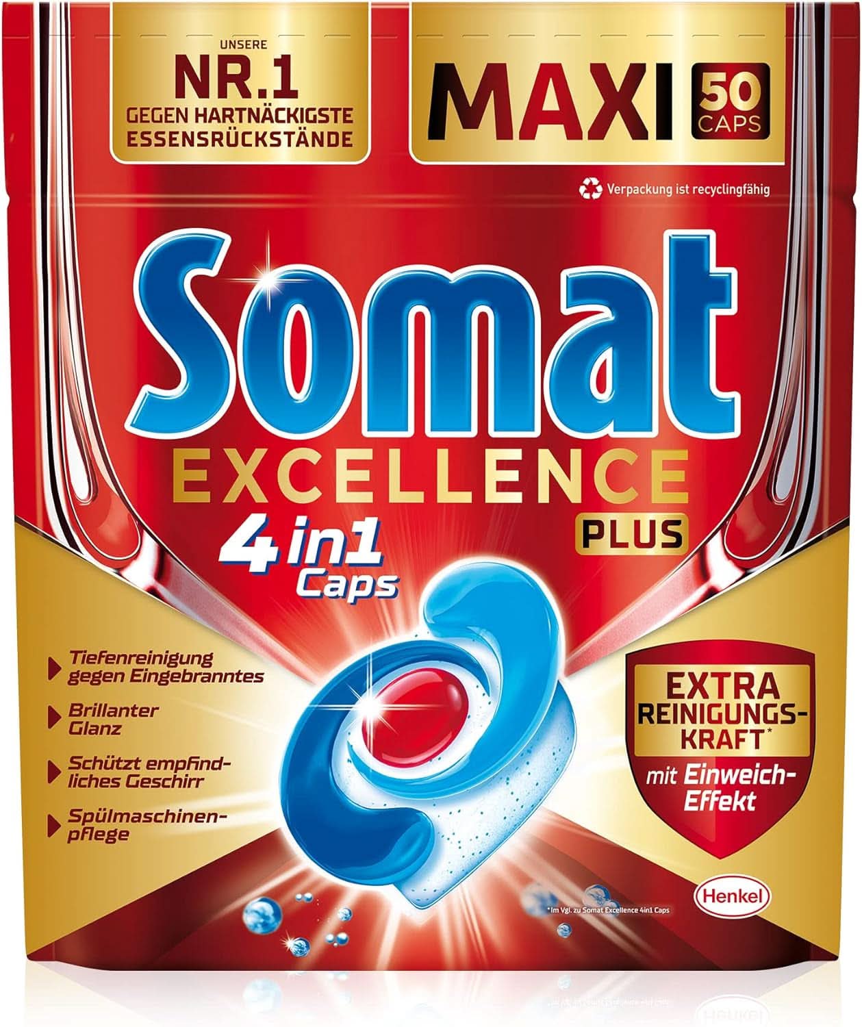 Somat Excellence plus 4In1 Caps (50 Caps), pastiglie per lavastoviglie Naty Shop