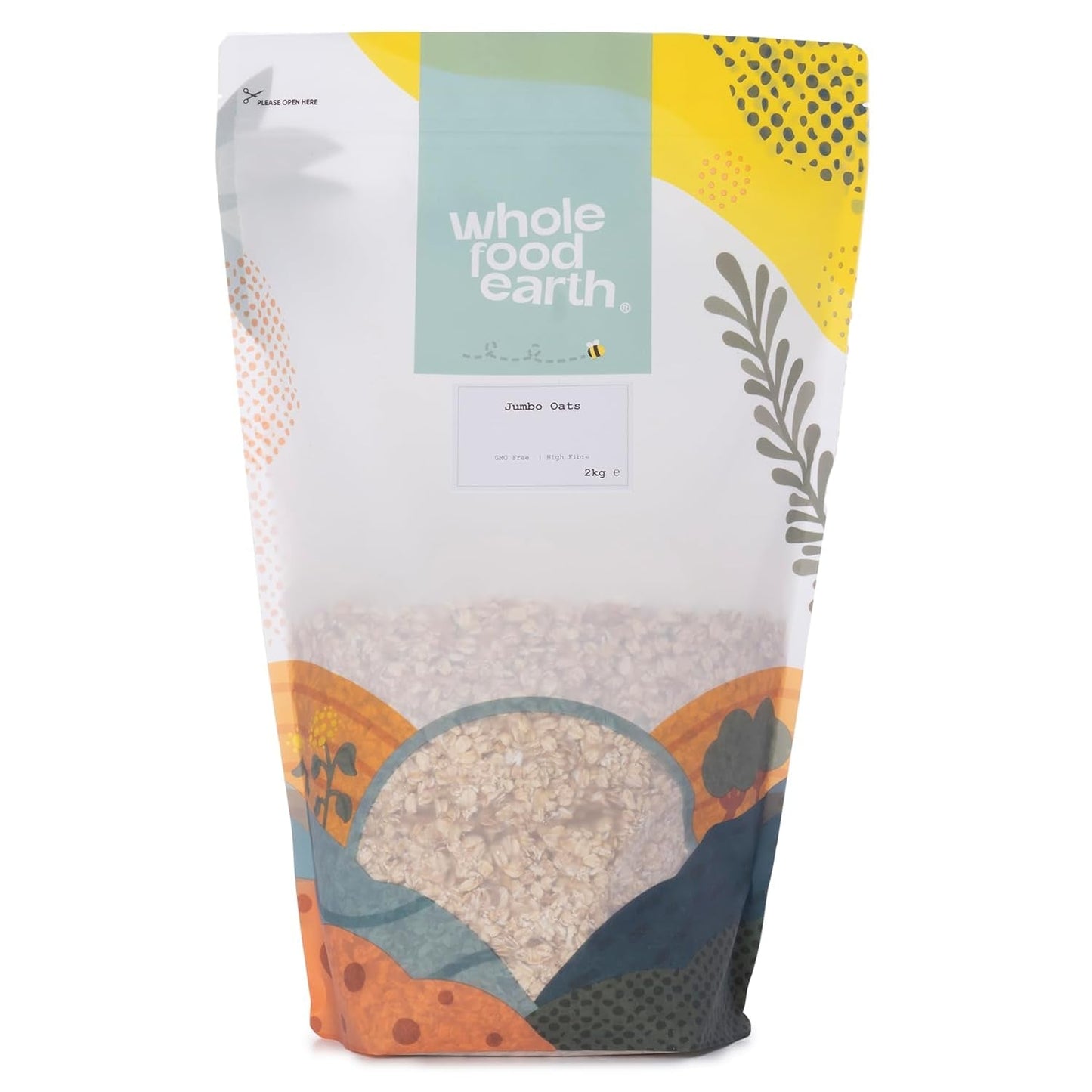 Farina d'avena Jumbo Wholefood Earth - senza OGM - vegana - senza latticini - senza zuccheri aggiunti 2 kg