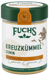 Fuchs Gewürze - Kreuzkümmel gemahlen - zum Würzen von Couscous, Hummus und Falafel - ingredienti naturali - 50 g in wiederverwendbarer, recyclebarer Dose