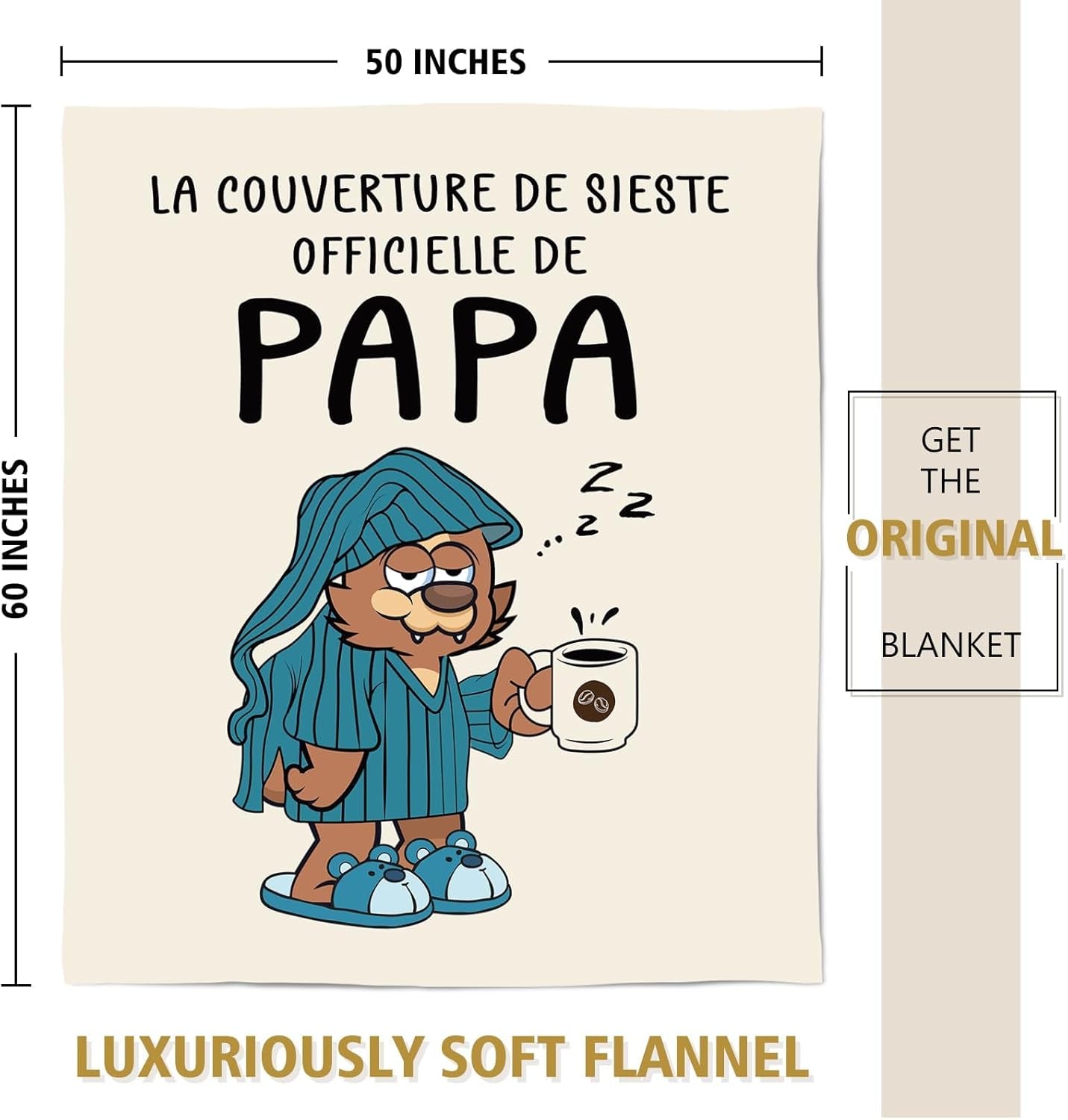 Coperta in flanella Juratar per papà - regalo per compleanno, festa del papà e Natale - 152 X 130 cm Letti e coperte Besuche den Juratar-Store