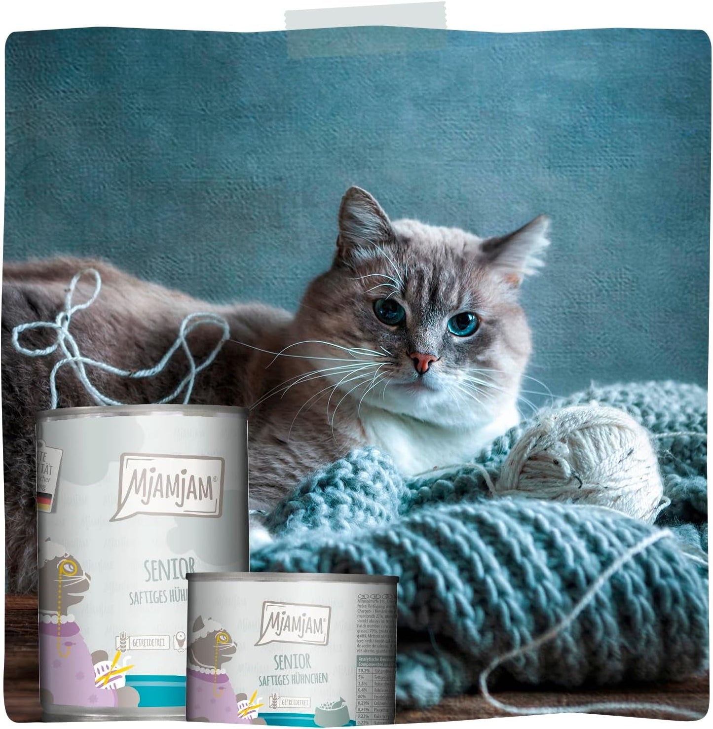 MjAMjAM - Cibo umido premium per gatti - Senior - pollo succoso, confezione da 6 (6 x 400 g), senza cereali