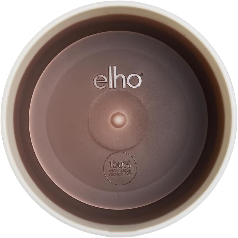 elho Vaso rotondo con sfumatura di colore 16 cm - Vasi da fiori per interni - 100% plastica riciclata - Ø 15,9 x H 14,7 - Marrone/Marrone cedro