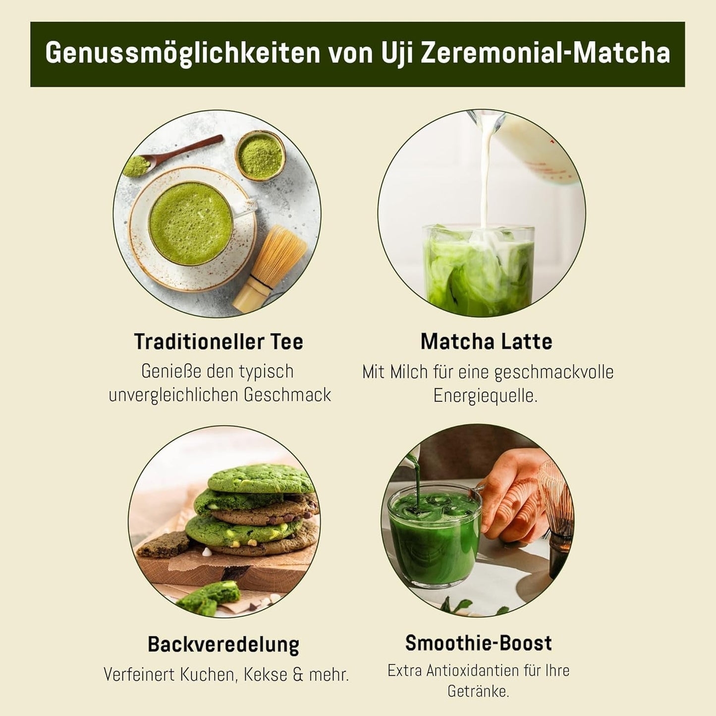 Grado cerimoniale UJI - Scatola da 30 g - Bio - 100% Matcha giapponese - Primo raccolto - Matcha puro - Macinato