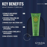 GYADA COSMETICS, Impacco Ayurvedico Rinforzante Ialurvedico, Trattamento Professionale per Capelli Fini e Deboli, Anticrespo con Methi, Maca, Henné Neutro, Maschera Capelli Naty Shop 200ml