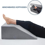 Cuscino da lettura e cuscino in piume per elevatore gambe, cuscino per collo e gamba posteriore in memory foam, cuscino multifunzionale staccabile per letto, divano, seduta, sonno e riposo (Grigio)