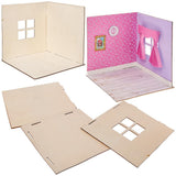 Kit mini casa delle bambole in legno Baker Ross FN255 - Kit casa delle bambole da 1 pezzo per bambini