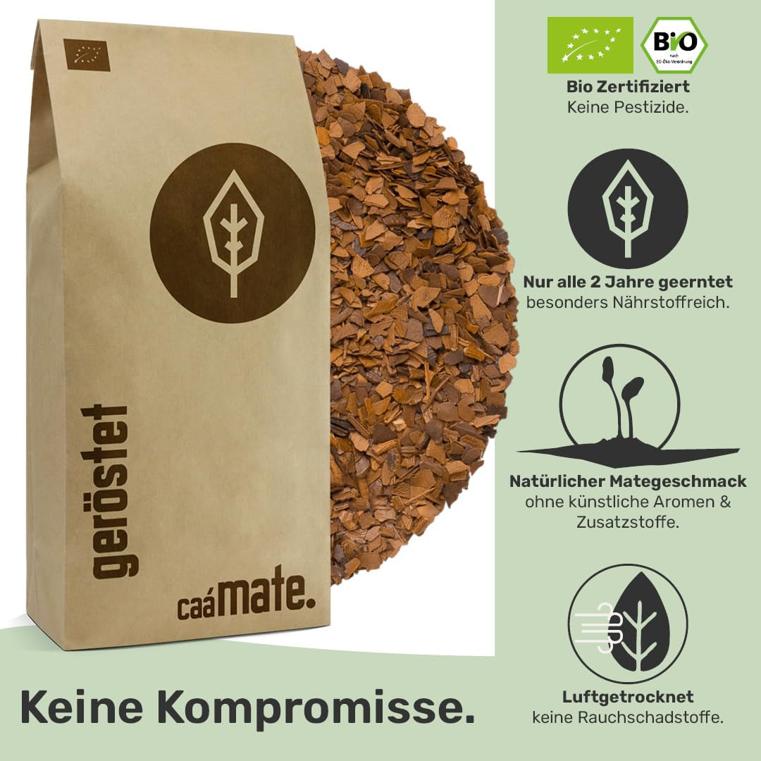 Tè Mate Arrosto BIO 1 KG ● Tè Yerba Mate ● Biologico, del commercio equo e solidale e essiccato all'aria