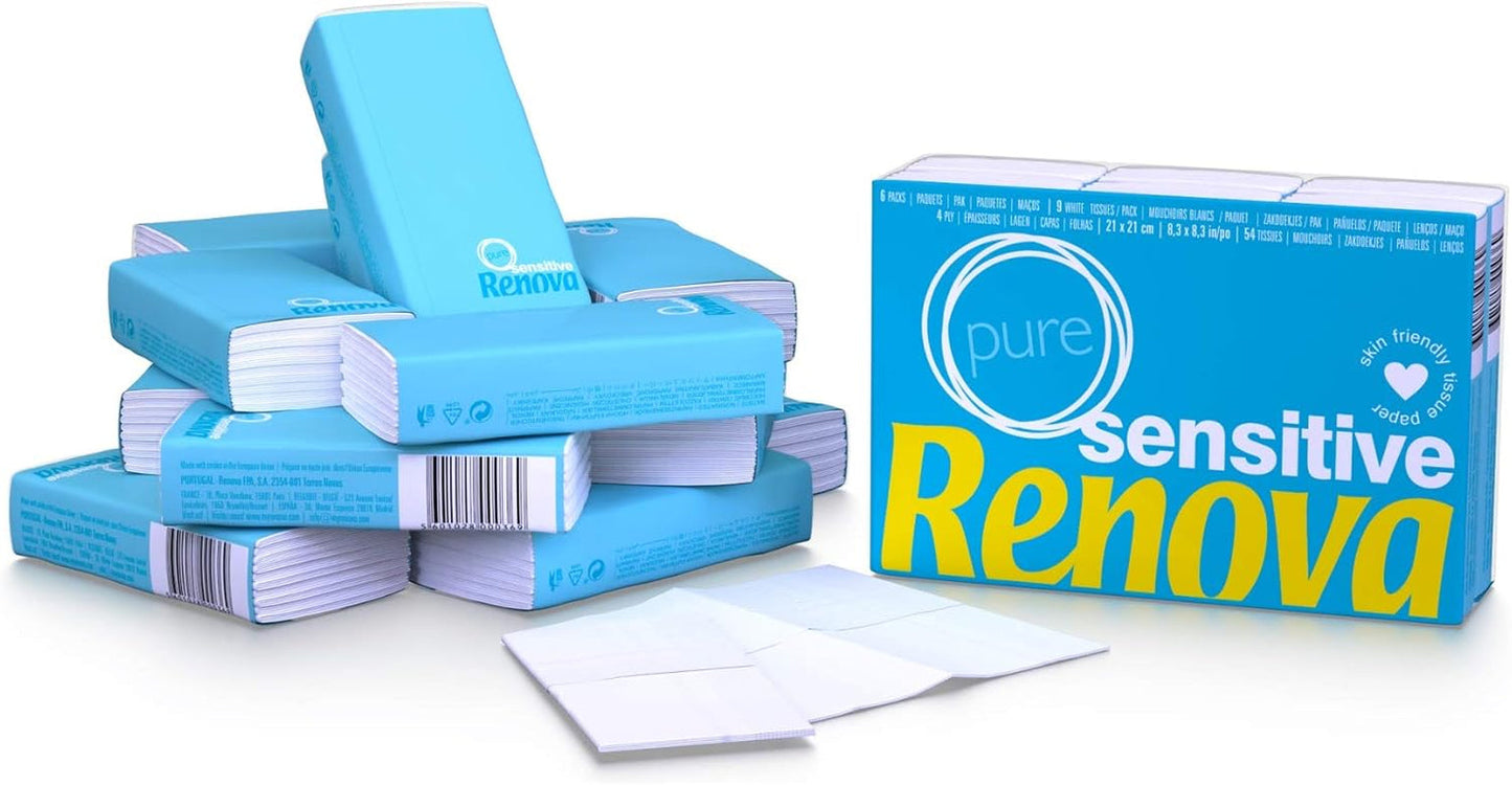 Renova Fazzoletti Sensitive Pure - 6 confezioni di tovaglioli bianchi