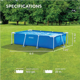 Intex 28271NP - Piscina fuori terra rettangolare con telaio, 2282 L, acciaio e PVC, blu, 260x160x65 cm