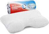 Cuscino per dormire laterale GIANFAR | Cuscino ortopedico per il supporto del collo | Memory foam ultra fresco contro mal di gola ed emicrania | Copertura termoregolante | Cuscino per dormire sul fianco con colonna cervicale 55X40X12/10 cm Cuscini ortopedici cervicali Naty Shop White Thermic Bezug