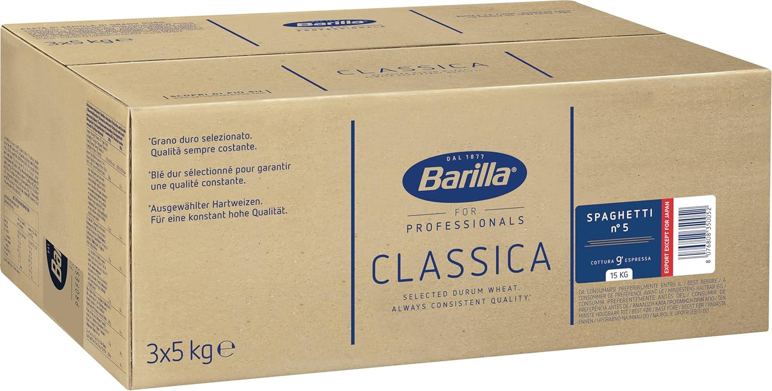 Spaghetti di Grano Duro Barilla n. 5 – Confezione da 1 (1x5kg)