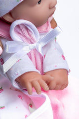 JC Toys La Baby Kaukasisches Babypuppen-Set - Weiche 28 cm Babypuppe, Washbar, Abnehmbares rosa Outfit mit Hut, Decke & Schnuller, Für Kinder ab 12 Monaten