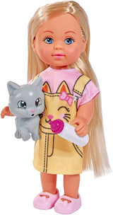 Simba 105733591 - Evi Love Kitty 2 Ways Match Solo UN articolo Spedirà la bambola con un simpatico vestito da gatto con gattini e borraccia 12 cm Bambola da gioco dai 3 anni in su