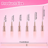 6 pezzi Liner Nailart Pinsel Nageldesign Pinsel Set Dünn Acryl Nagelpunkt-Zeichenwerkzeug Nägel Dünne Nagelpinsel Set Für Lange Linien, Dünne Details, Feines Zichnen 5/7/9/11/15/25 Mm（Rosa）
