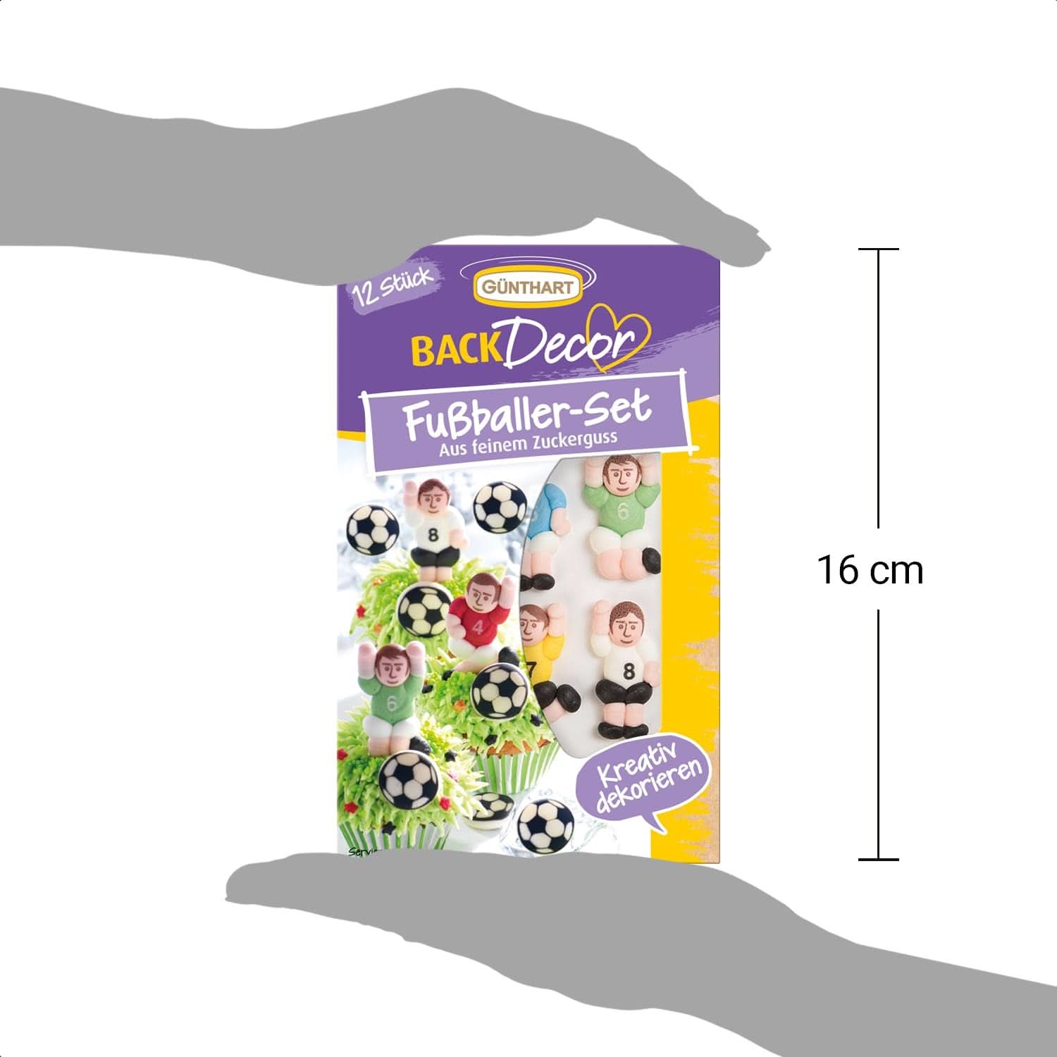 Günthart Backdecor 12 Giocatori e palloni da calcio in zucchero, 21 grammi Naty Shop