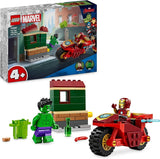 LEGO Marvel Iron Man con bici e Hulk, giocattolo da costruzione di supereroi per bambini, set da collezione di bici e minifigure, regalo per ragazze e ragazzi di 4 anni 76287 Set da costruzione Besuche den LEGO-Store Titolo predefinito
