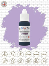 Sugarflair Colourflex Colorante alimentare a base di olio Lavanda, colorante alimentare liquido altamente concentrato per crema al burro, cioccolato, pasta, fondente, glassa e altro - 15 ml