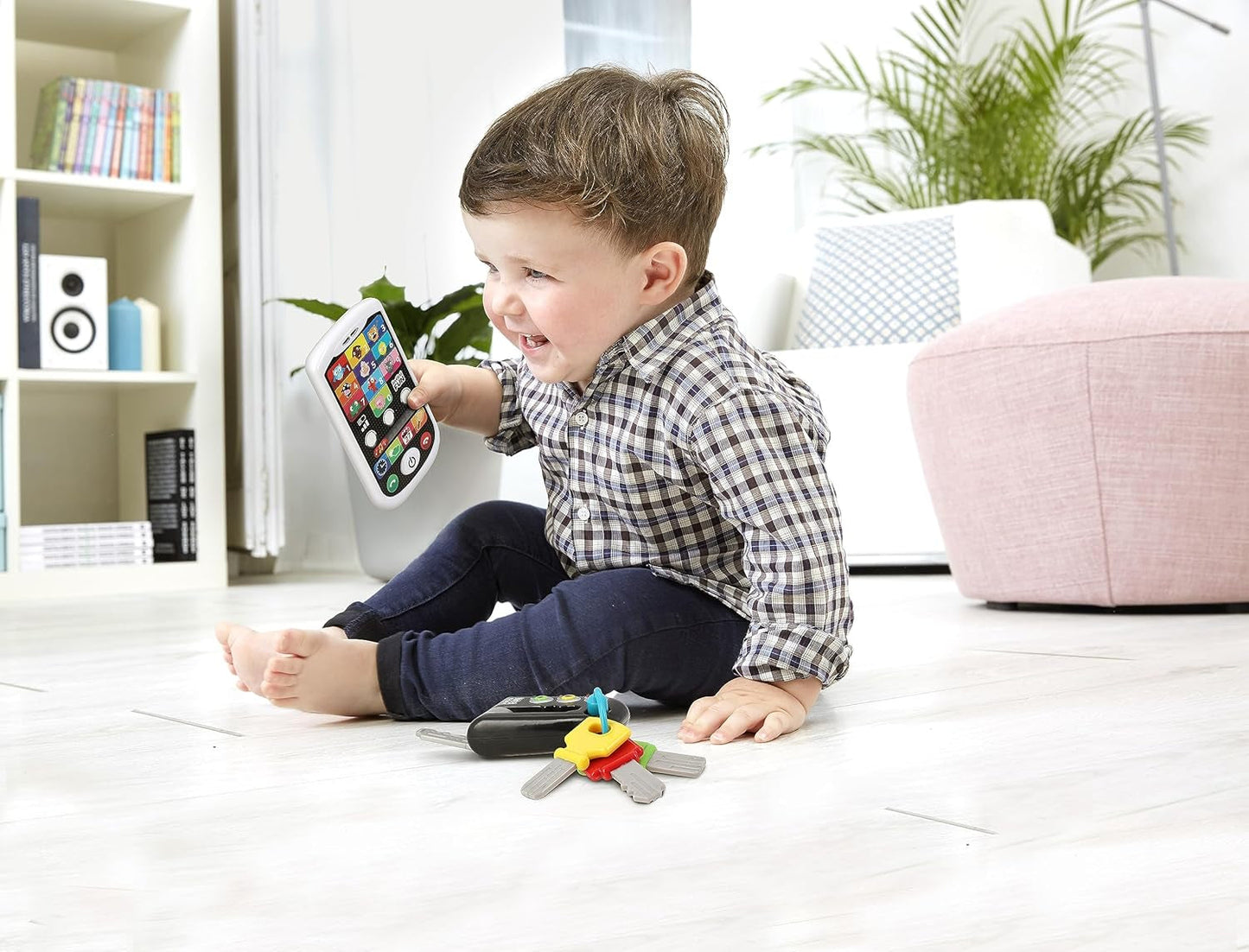 My Duo High-Tech Phone + Key - Un telefono e una chiave molto realistici. - Giocattolo per molteplici progetti di apprendimento a partire da 12 mesi Bebe Naty Shop Toys