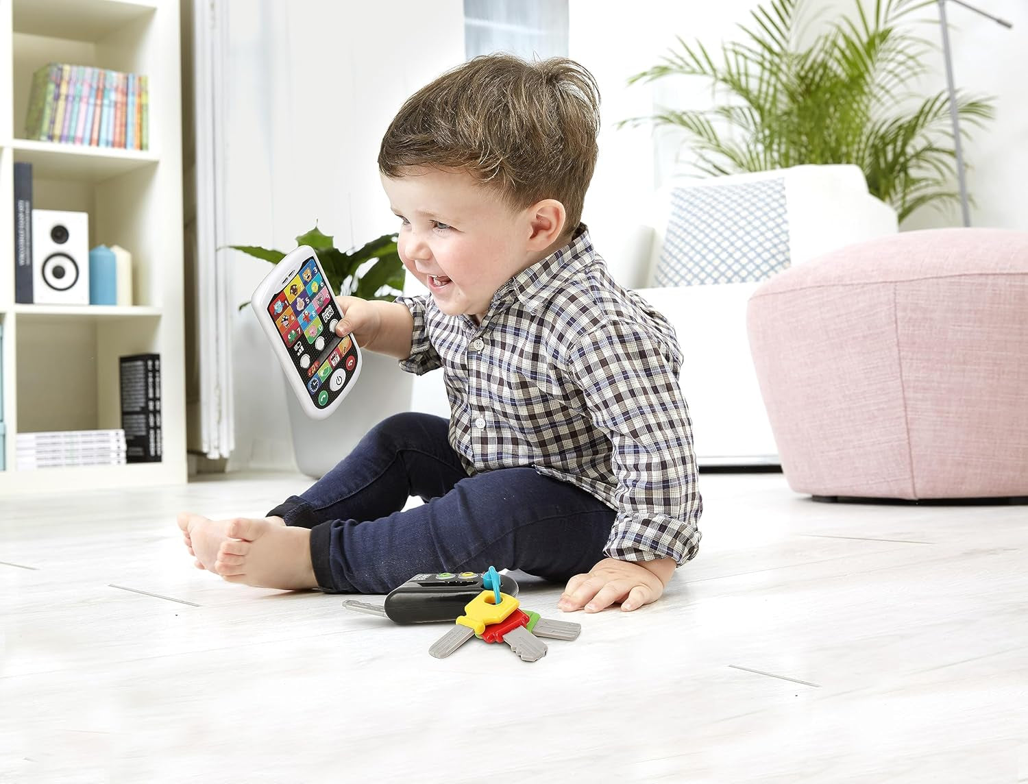 My Duo High-Tech Phone + Key - Un telefono e una chiave molto realistici. - Giocattolo per molteplici progetti di apprendimento a partire da 12 mesi Bebe Naty Shop Toys