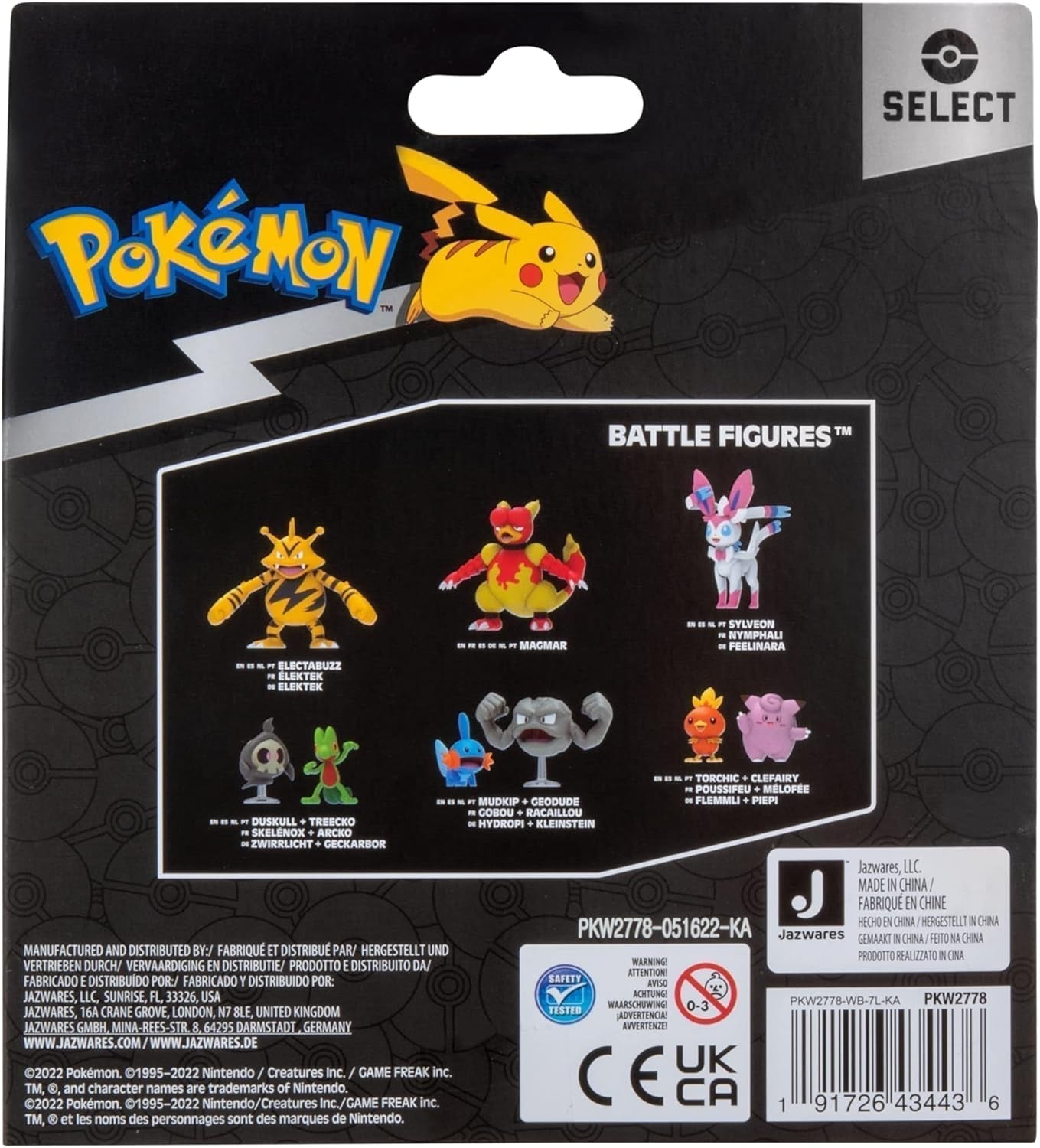 Pokemon PKW2778 Seleziona confezione da 3 con Pichu e Pikachu e Raichu Battle Figures Evolution Multipack da 7,6 cm Stile 2 Action Figure Naty Shop