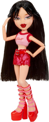 Bratz esce! - Giada - 1 bambola da collezione con accessori, vestito, borsa, occhiali da sole e spazzola - Giocattolo per bambini - Dai 6 anni in su, Rosso
