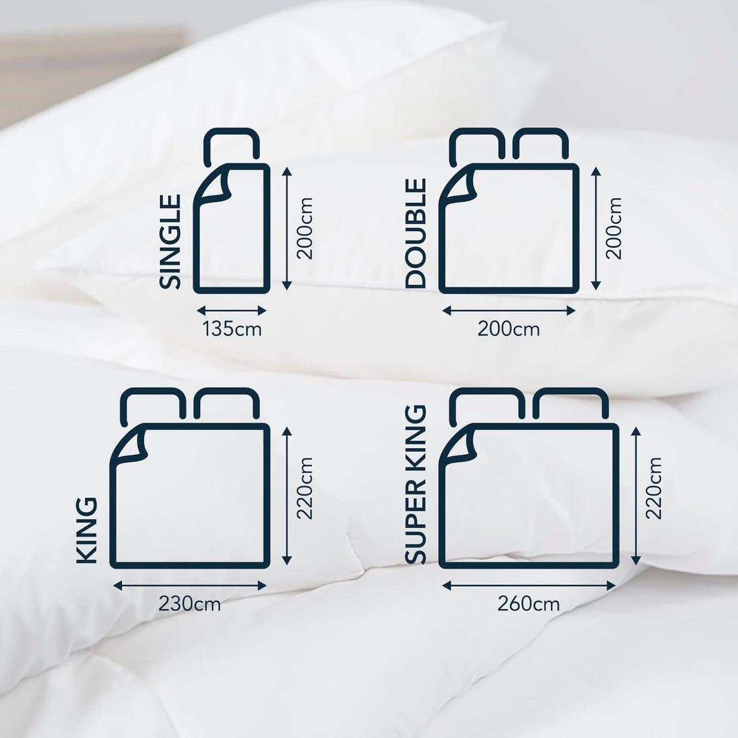 Piumino antiallergico Snuggledown Freshwash, 13.5 Tog Winter Warm, cotone, bianco, letto singolo Piumini e trapunte Naty Shop
