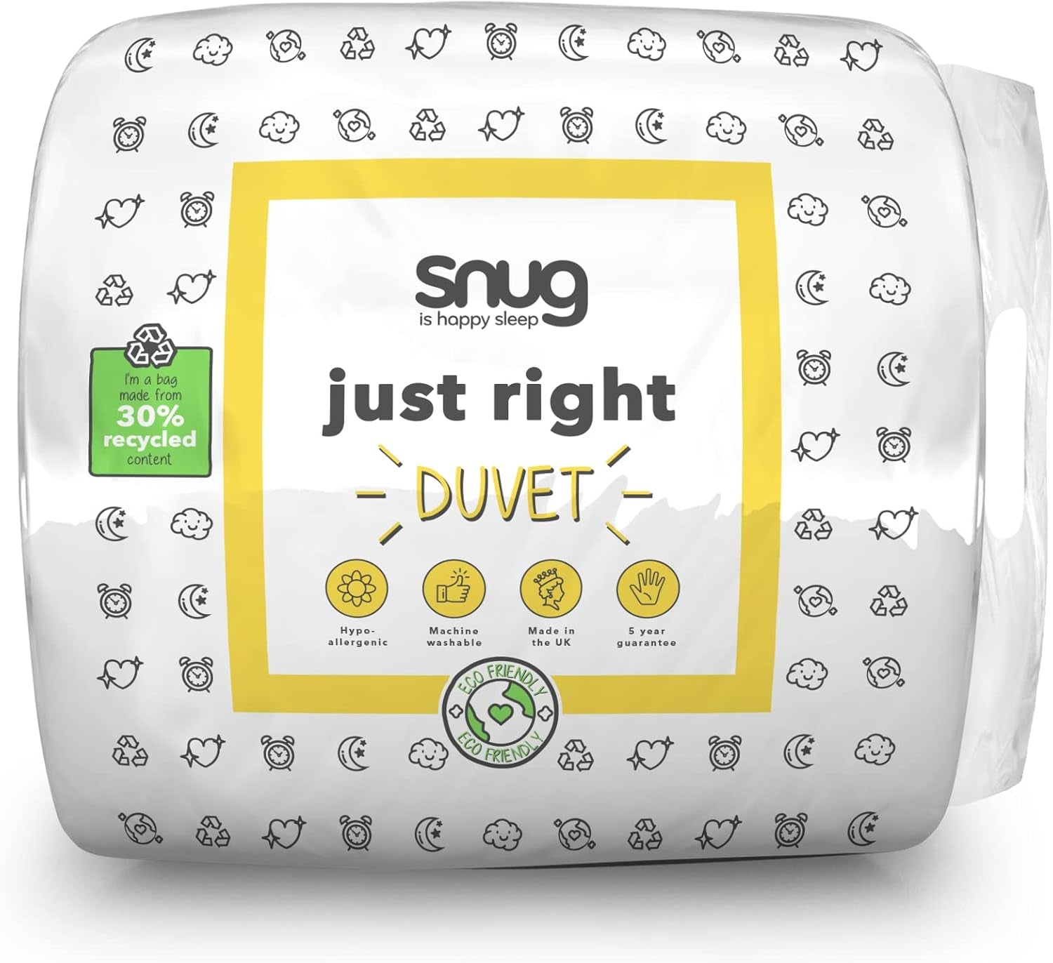 Piumino Just Right Snug, 10,5 tog, fibra cava, bianco, letto matrimoniale Piumini e trapunte Naty Shop Letto matrimoniale 10,5 Tog