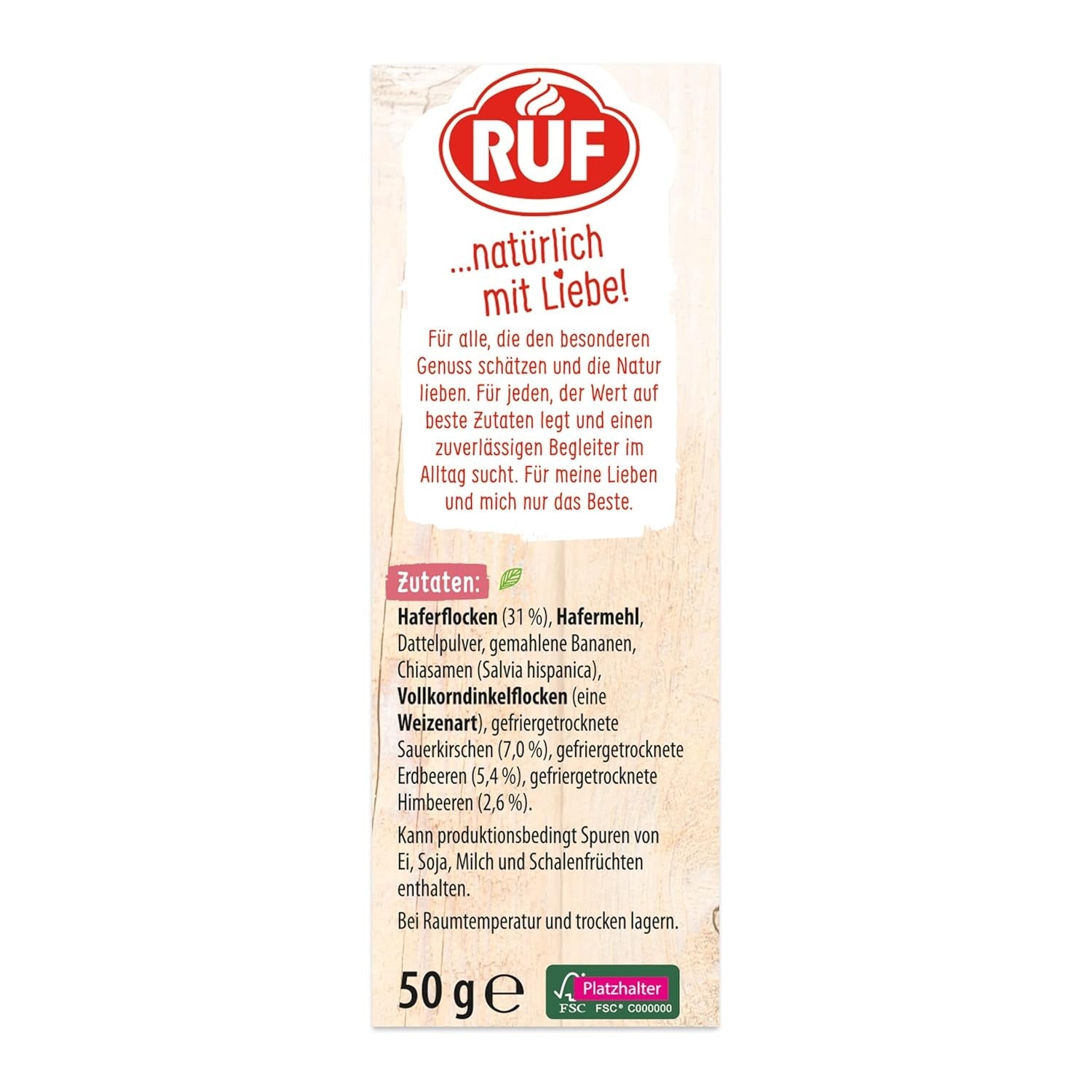 RUF Smoothie Bowl Berry Bunch Avena Snack per Colazione con Bacche e Semi di Chia, Facile e Veloce da Preparare, Vegano, 1 Busta x 50g (Confezione da 3)