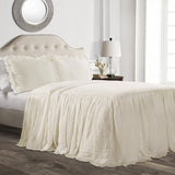 Copriletto Lush Decor con gonna a volant, poliestere, bianco, letto matrimoniale Letti e coperte Lush Decor Avorio H190,5 X L99,1 cm (1 confezione)