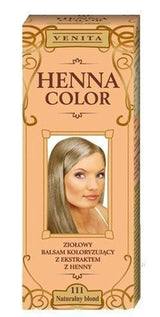 Hennè Color 111 Balsamo Naturale Per Capelli Biondi Colore Dei Capelli Effetto Colorante Naturale Per Capelli Hennè Eco Tintura Per Capelli Naty Shop Beige (Bionda) 75 Ml (1 Confezione)